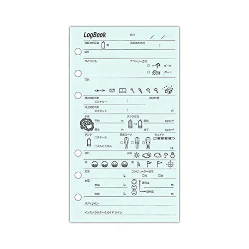 ブルー スペアログ ログブック ダイビング ログ レフィル 6穴 ログブックバインダー 軽量 コンパクト スキューバダイビング BBC ビービーシー (ブルー)