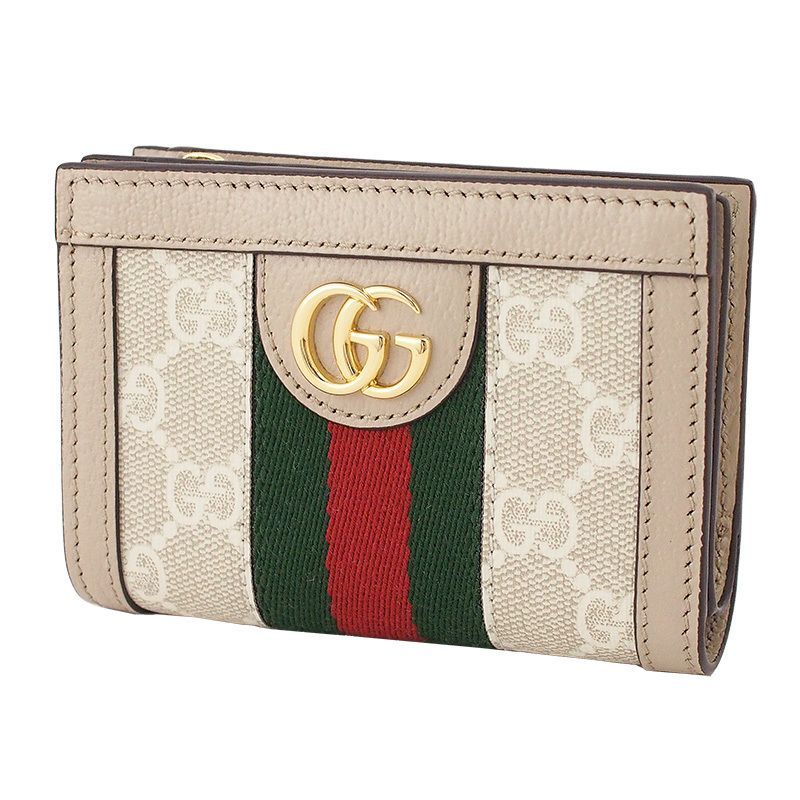 グッチ GUCCI オフィディア シェリーライン コンパクト 2つ折り財布 813296 2ZGMN 9643 GGスプリームキャンバス ♥