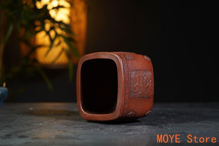 中国宜興 竜紋紫砂鉢 小花鉢 菖蒲盆栽 多肉植木鉢 小品盆栽鉢 大品盆栽