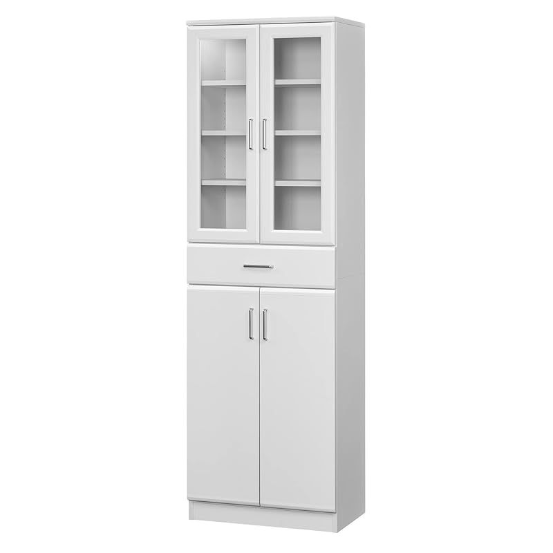 白井産業 食器棚 ホワイト 白 幅56.6 高さ180.3 奥行35.8cm BRM-1855DGH WH ベアルモ 0