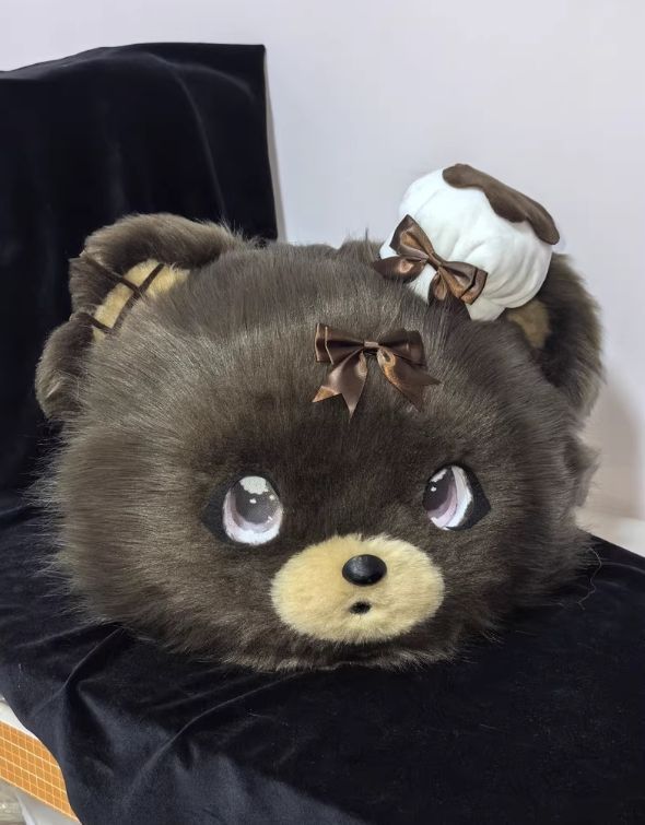 クマ 　ぬいぐるみ　 着ぐるみ コスプレ　 コスチューム　マスク　ファースーツ 着ぐるみヘッド ファースーツ クマ 黒 全頭ヘッド ケモノ マスク