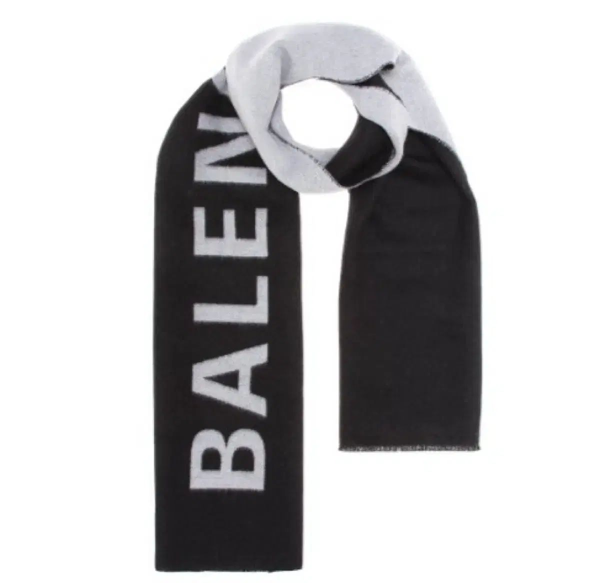 新品BALENCIAGA マフラー ホワイトと黒リバーシブルバレンシアガ