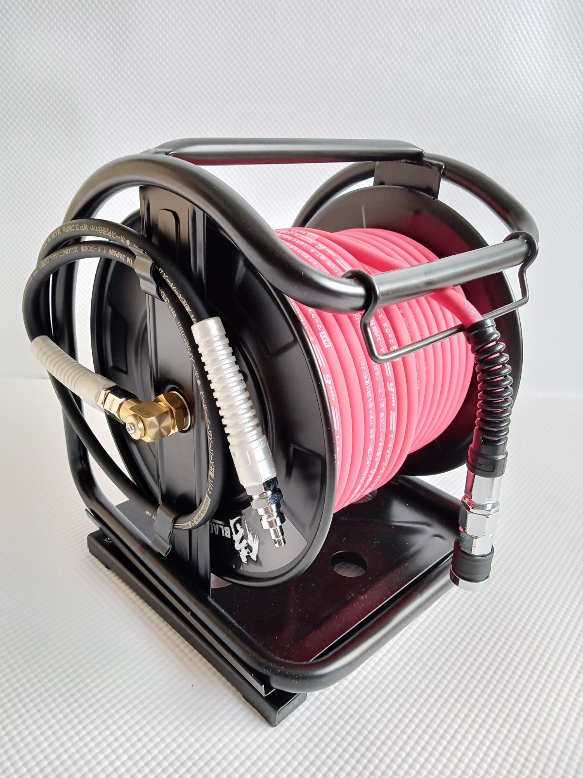 ♥ 侍ブラック 空ﾄﾞﾗﾑとMAXプレミアムやわすべりほーす6φ×30ｍ SRB-HP6TC＋HH6030S2 セット品 高圧エアホース