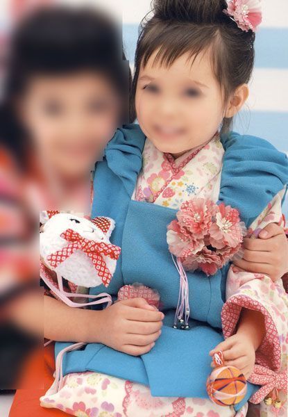 七五三 三歳 3才 3歳 三才 女児 被布 祝着 着物セット JAPAN STYLE 祝着 女の子 お仕立て無料 NO240709