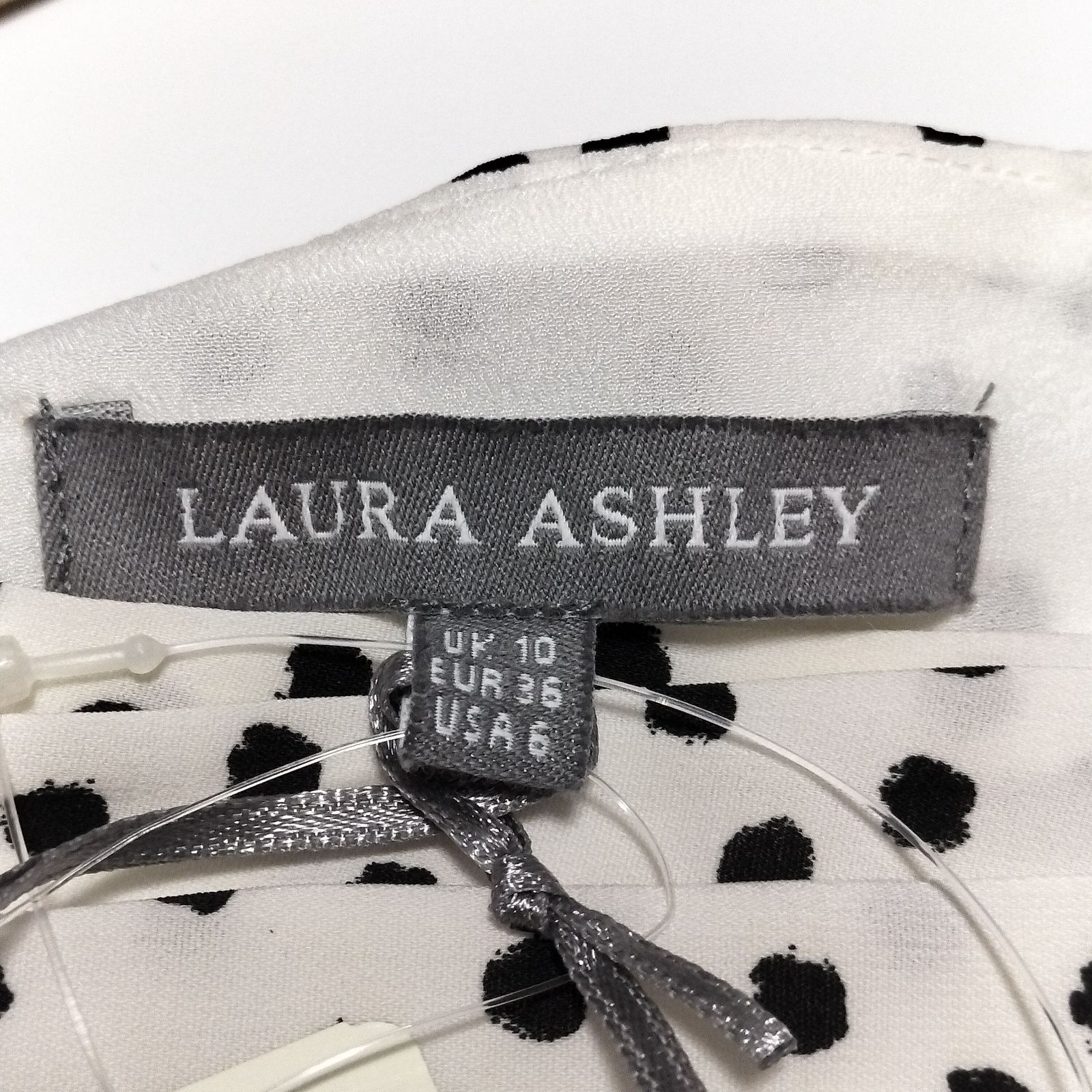 未使用品】LAURA ASHLEY ドット柄 ロングワンピース UK10 М相当 バイ 