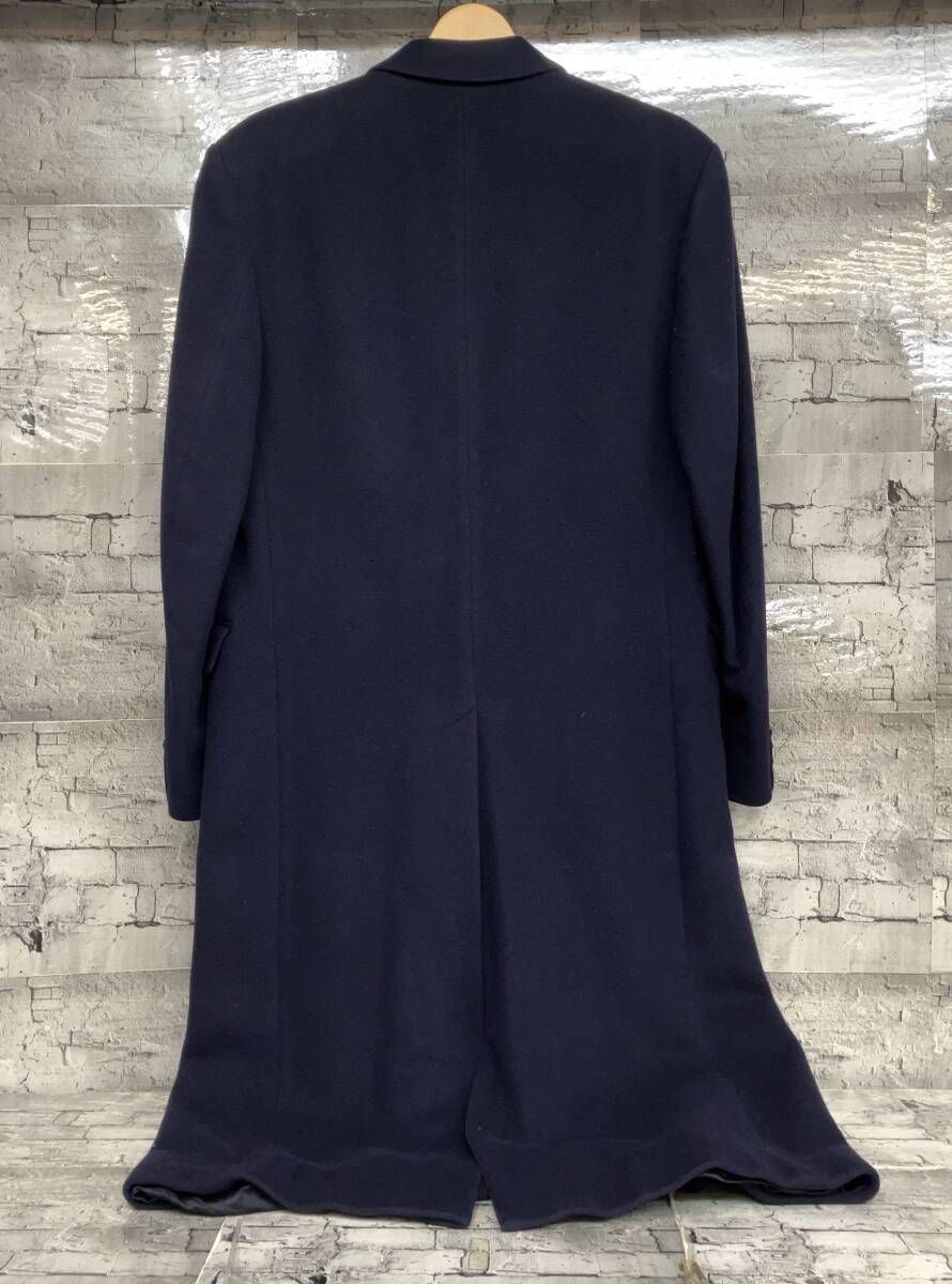 ハロッズberwinカシミヤ100%ダブルチェスターコートネイビー紺