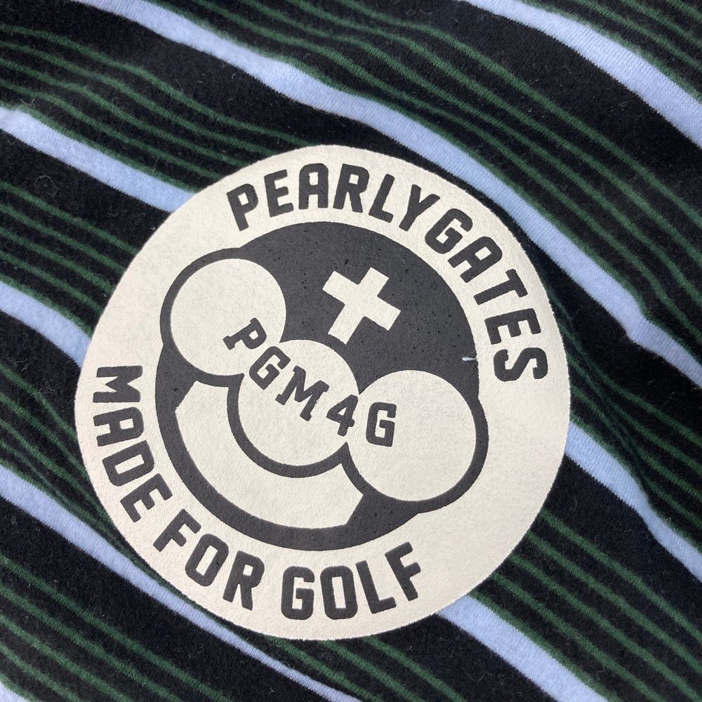 サイズ：6 PEARLY GATES パーリーゲイツ  ハイネック 長袖Tシャツ ボーダー柄 オレンジ系 [240101417965] ゴルフウェア メンズ ストスト サイズ：6 PEARLY GATES パーリーゲイツ ハイネック長袖Tシャツ