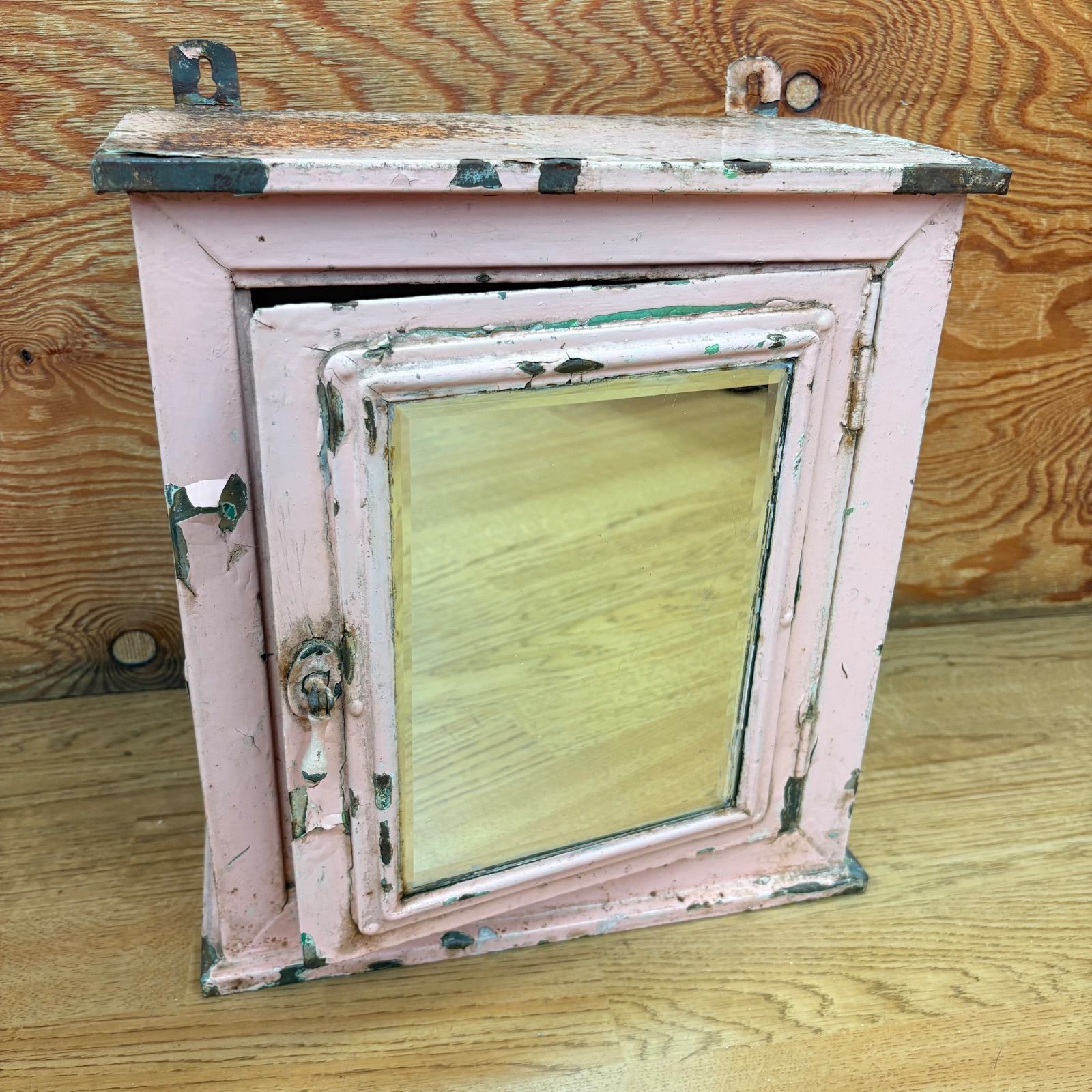 海外アンティーク ウォールキャビネット ミラー付き ヴィンテージ 壁掛け