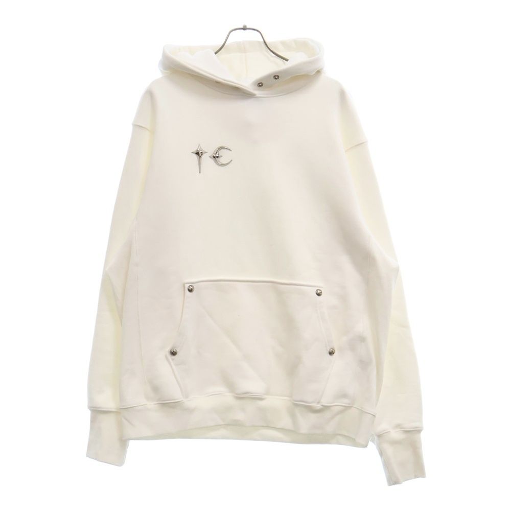 THUG CLUB サグクラブ ARMOR HOODIE TCロゴ エンブレム付き プルオーバーパーカー フーディー ホワイト TC23TS0701