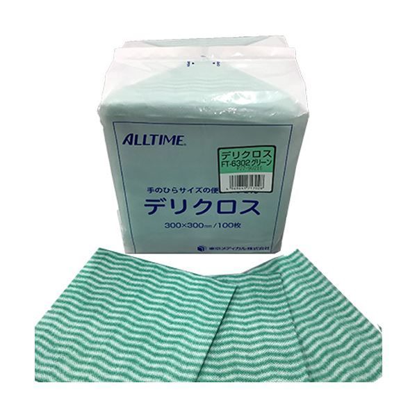 まとめ 東京メディカル デリクロス 30×30cm グリーン FT-6302 1パック 100枚 ×10セット