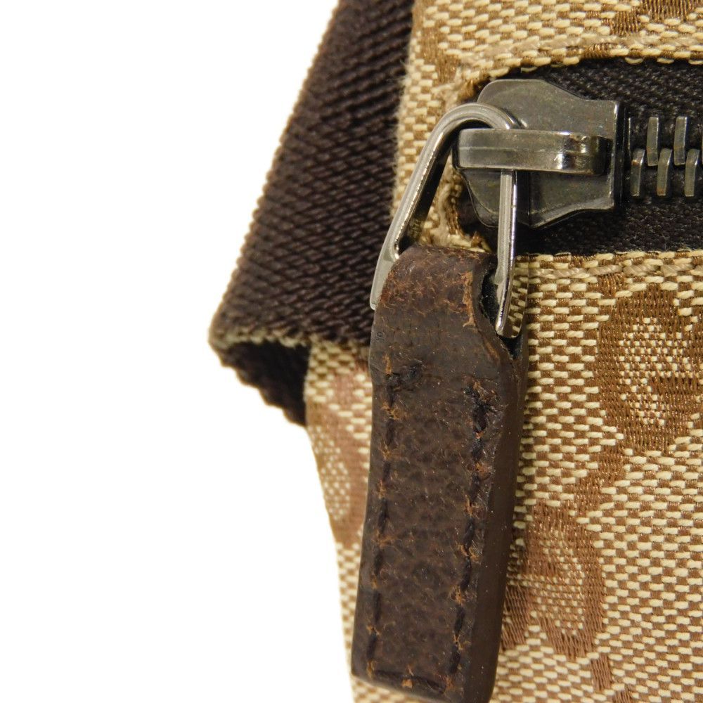 GUCCI グッチ GG キャンバス ウエストバッグ カーフ ブラウン ウエスト