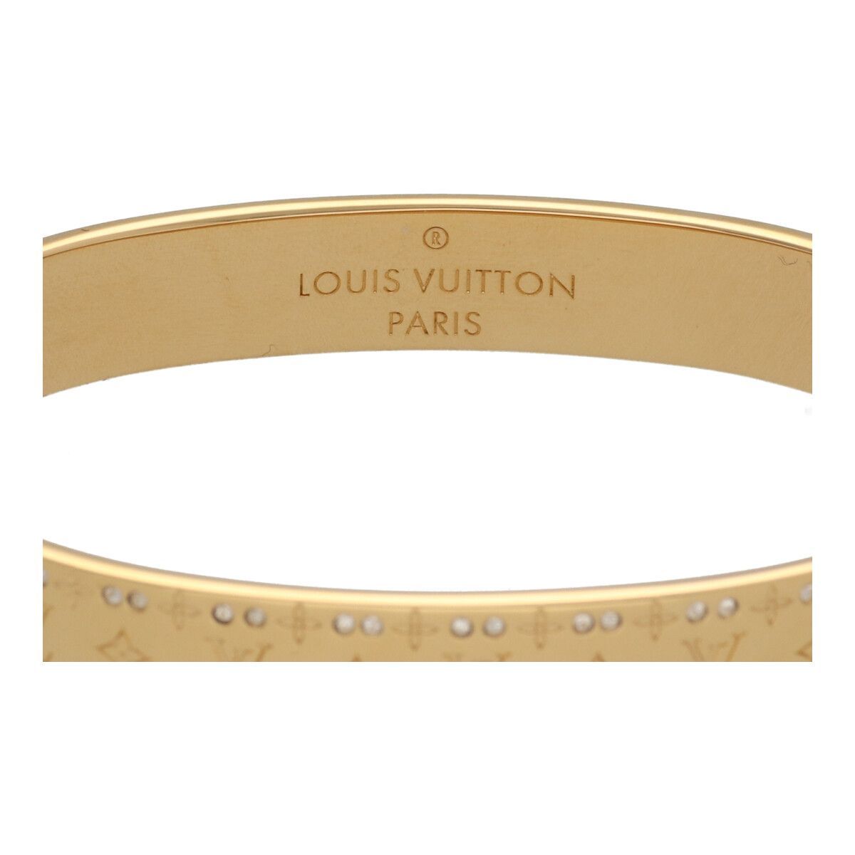 【中古】 LOUIS VUITTON ルイヴィトン リジット ブレスレット・ナノグラム ストラス M64860 ゴールド バングル 23032440DS