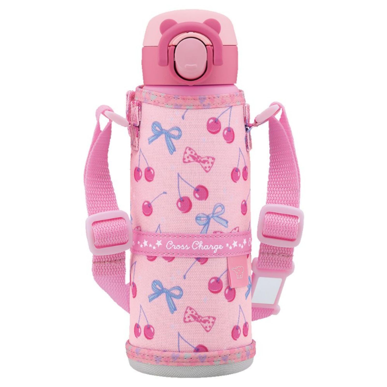 子供用 通園通学 紐つきキッズマグ ステンレスマグ シームレスせん ワンタッチ 水筒 480ml チェリーピンク ふたとパッキンが一体化 象印マホービン(ZOJIRUSHI) お手入れ簡単 SM-UA48-PZ