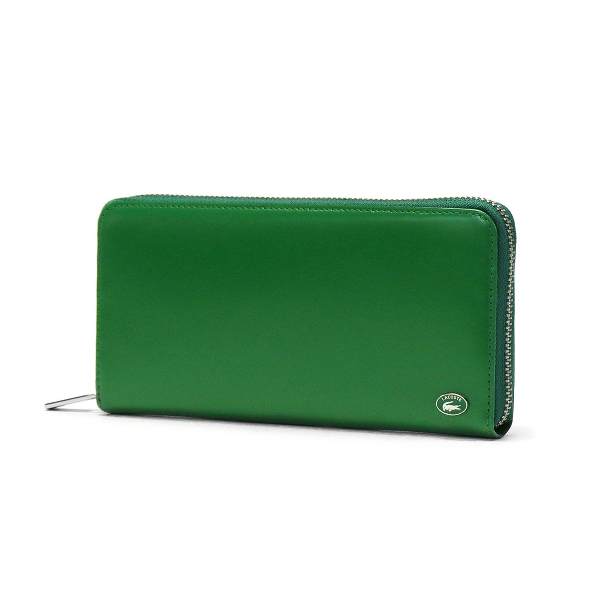 セール30%OFF ラコステ 財布 LACOSTE レザーミニマルジップロングウォレット 長財布 本革 ラウンドファスナー 小銭入れあり メンズ レディース NH1200K グリーン(344)