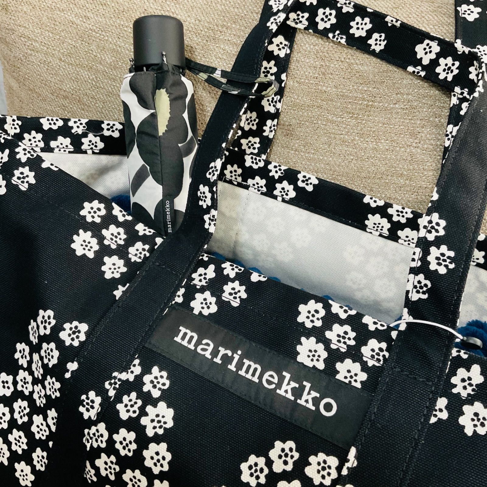 [未使用品] マリメッコ プケッティ エコバッグ 黒 ブラック マリメッコ marimekko プケッティトートバッグ （ブラック
