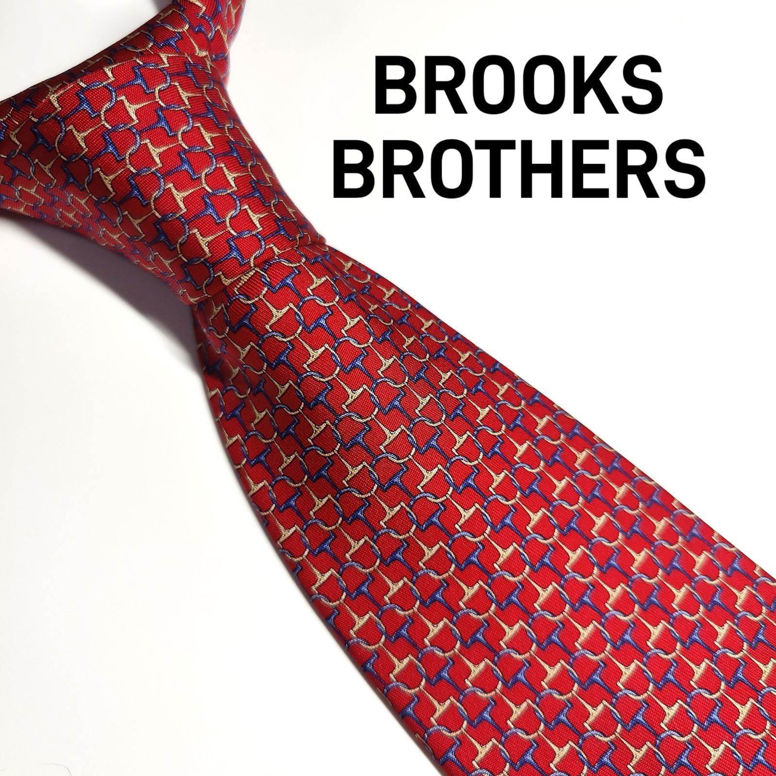 Brooks Brothers ネクタイ ブルー チェック柄 シルク100% 白 - 通販