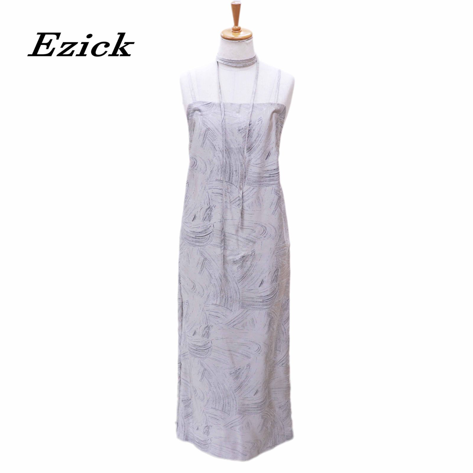 Ezick エジック Shine Jacquard コードナローワンピース F 白系