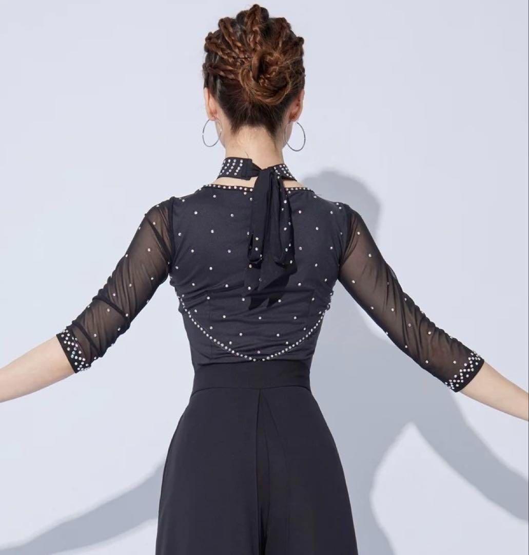 自信 ♥ ストーン付きトップス 練習着 スタンダードにもラテンにも 2025超人気。