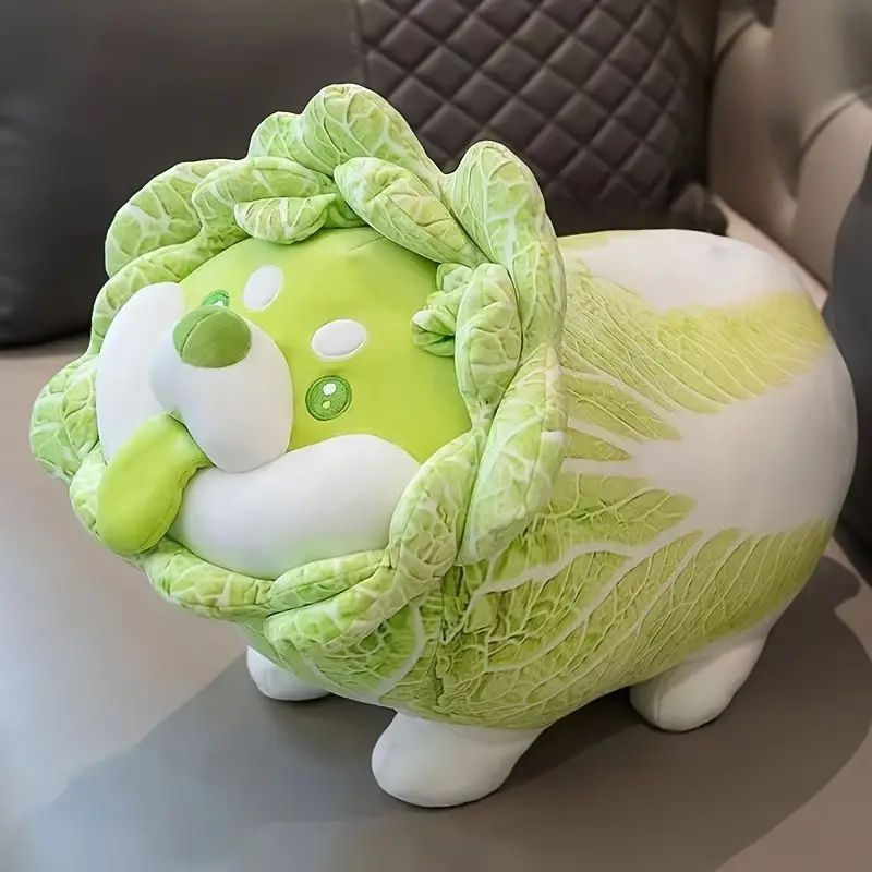 レタスドッグぬいぐるみ !-利用不可文字-! キュートな野菜風コットンドッグ人形キャベツ犬ぬいぐるみかわいいキャベツ犬人形クリエイティブ野菜エルフ枕クリスマスプレゼント友達のため