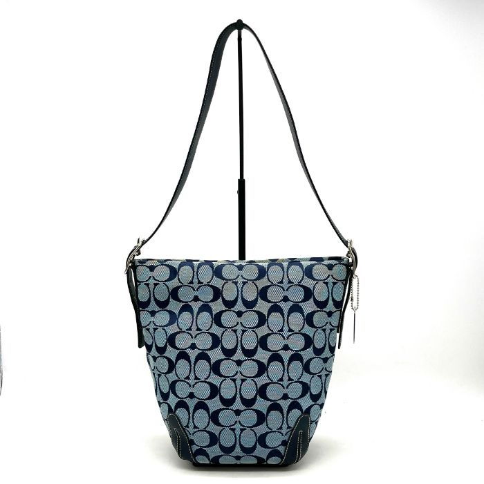 COACH コーチ シグネチャー キャンバス レザー ショルダー バッグ eH0984N