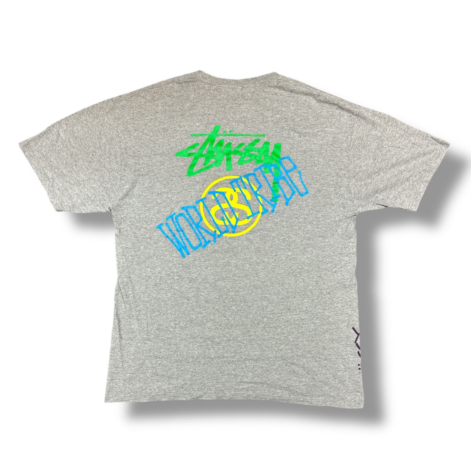STUSSY ロゴプリントTシャツ カットソー ステューシー グレー L