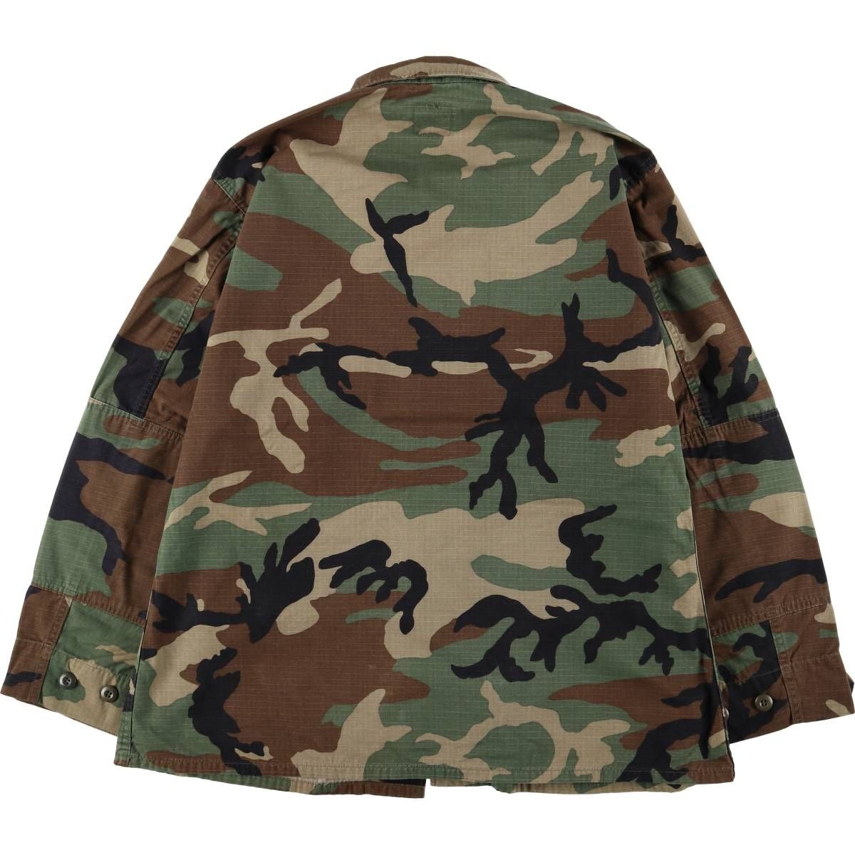 米軍実物 BDUジャケット ウッドランド迷彩 90s放出品 ミリタリー古着 古着 90年代 米軍実品 迷彩柄 ウッドランドカモ リップストップ B.D.U