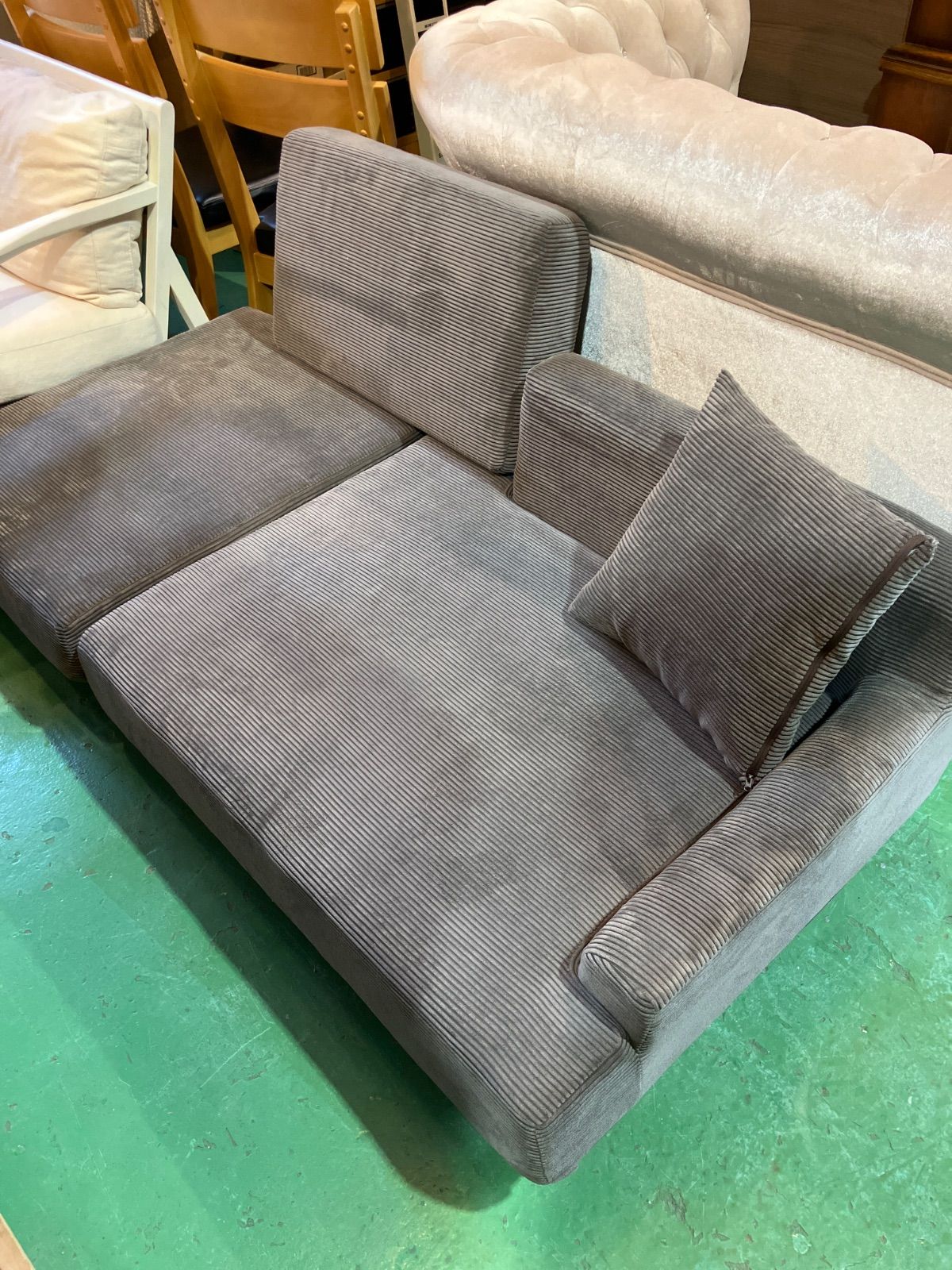 B新品 ソファ ブラック 黒 リクライニング ベッド ローソファ フロア