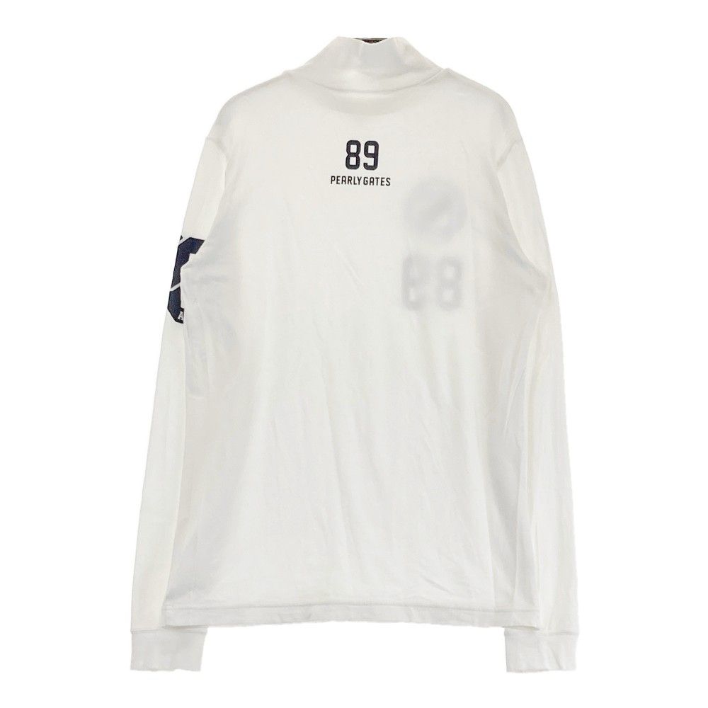 PEARLYGATES　ハイネック長袖Tシャツ　ゴルフウェア　白　レディース2 サイズ：2 PEARLY GATES パーリーゲイツ ハイネック 長袖Tシャツ
