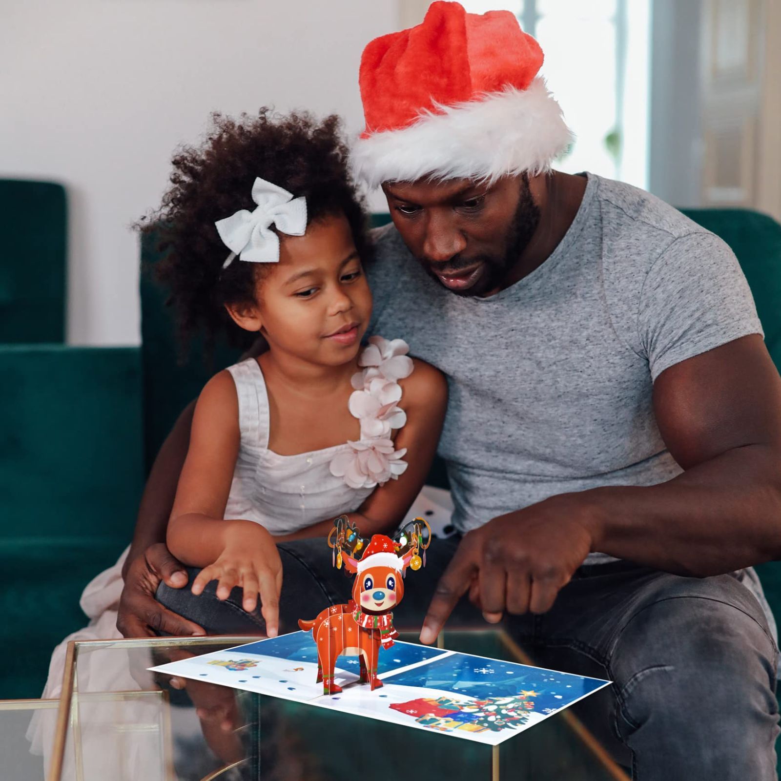 数量 Ants トナカイポップアップ カード 面白い ポップアップホリデーカード のための手作りの3 Dポップアップグリーティングカード 子供妻女性のための3 D 新年カード Magic