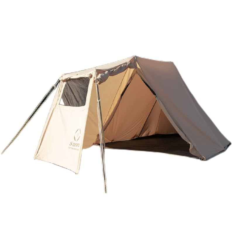 S more スモア Rooflet テント 小型 ポリコットン 収納バッグ付き 385*270*180cm ファミリーテント 1~3人用 キャンプ テント おしゃれ 撥水加工 UVカット UPF50 難燃 抗菌 アウトドア 日除け バーベキ 1