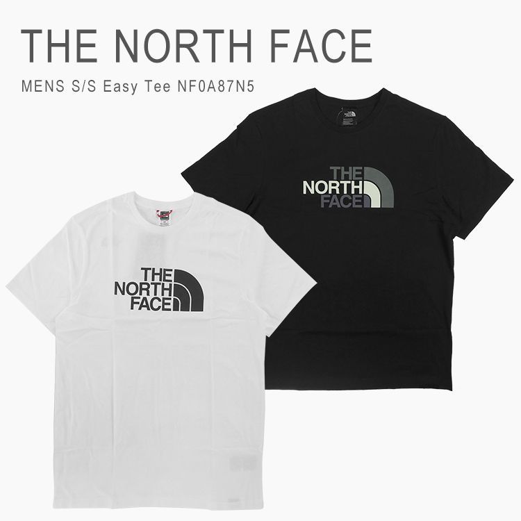 新品未使用 ノースフェイス Tシャツ メンズ 半袖 シンプル ロゴ イージーTシャツ THE NORTH FACE MENS S/S Easy Tee NF0A87N5 黒 ブラック 白 ホワイト S M L XL