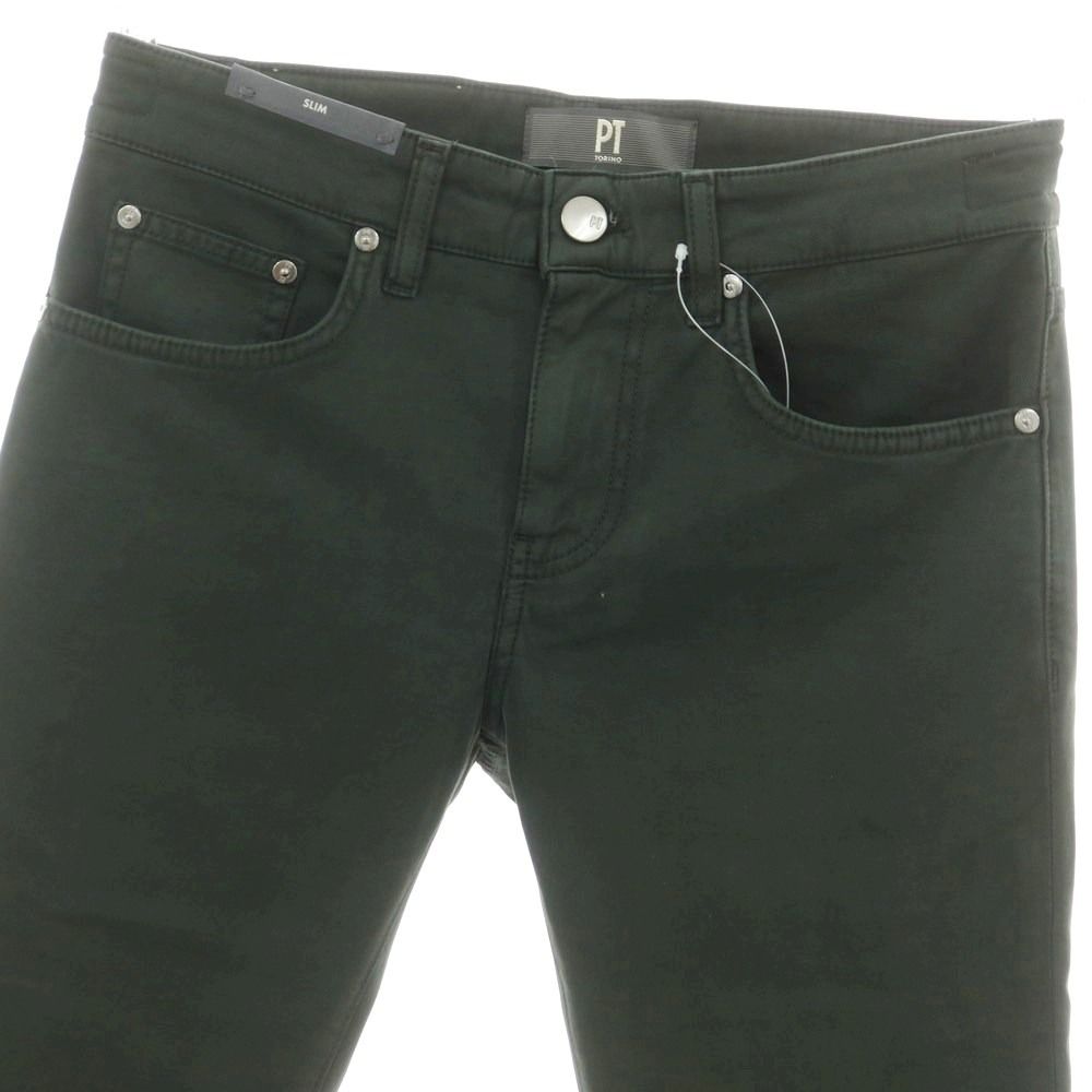 アウトレット ピーティートリノ デニム PT TORINO DENIM SWING ストレッチ コットンウール 5ポケットパンツ ダークグリーン サイズ28 メンズ