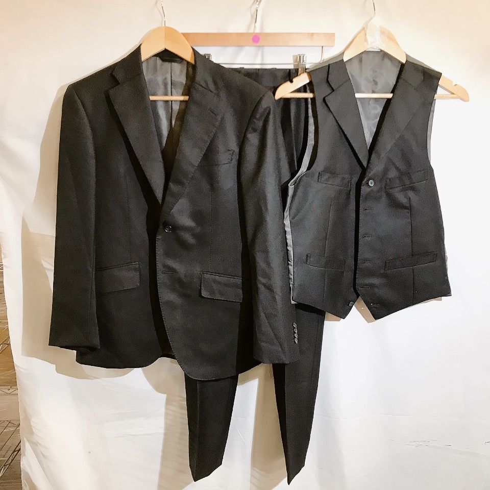 azabu tailor 麻布テーラー スーツ3点セット メンズ ブラック サイズ 