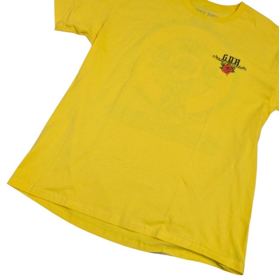 GUNS N' ROSES イエロー Tシャツ Lサイズ 美品 Guns N' Roses ガンズアンドローゼズ Rose Cross Gold T