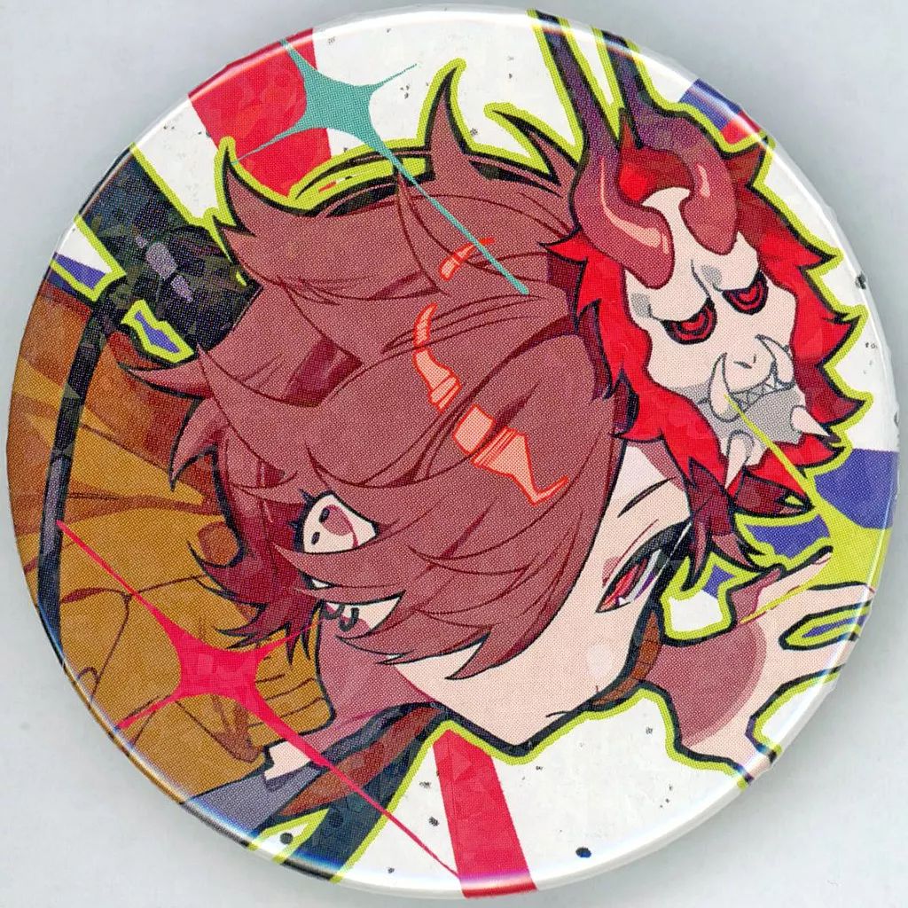中古】バッジ・ビンズ ありさか(Crazy Raccoon) 缶バッジ(ホロ