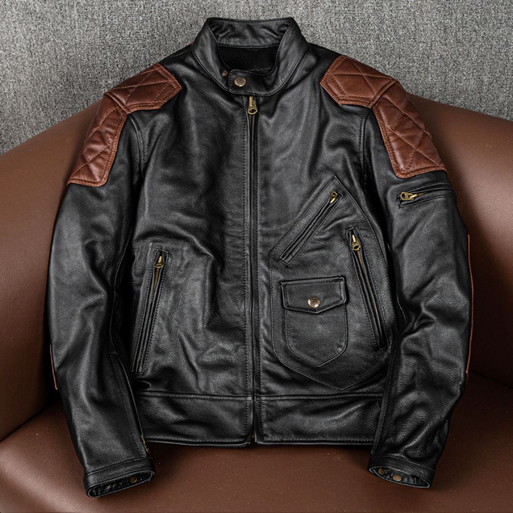 ハレーバイクレザージャケット 上品 本革 高級 牛革 切り替えライダースジャケット 革ジャン Ｓ～5XL 秋冬 - メルカリ