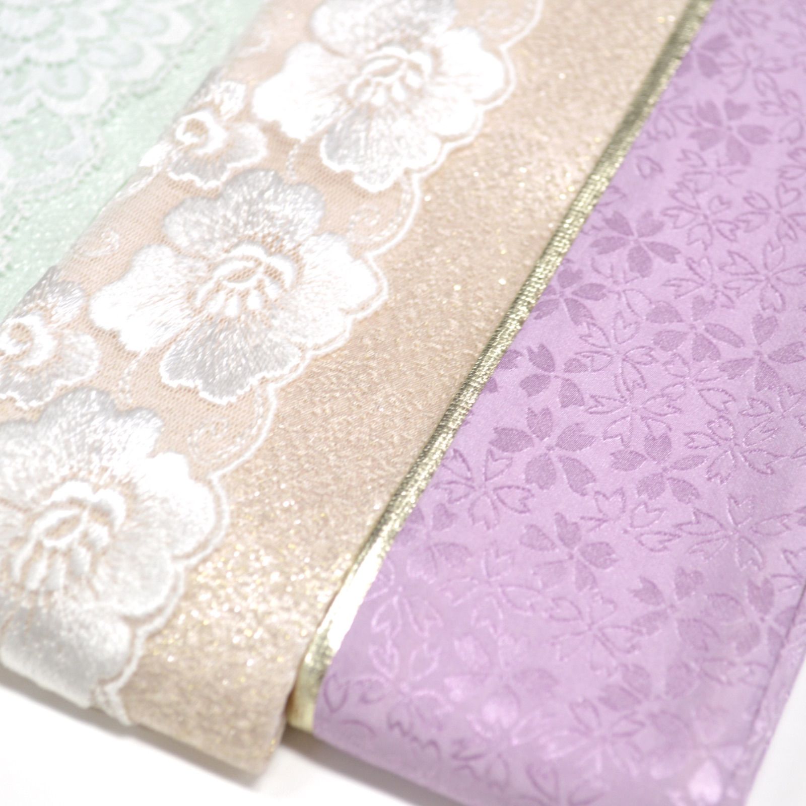 美品》正絹 振袖フルセット 成人式 M〜LLサイズ 薔薇 レース帯 上品 美 