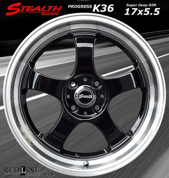 ステルスレーシング　K36　17インチ 軽自動車カスタムに！！ ステルスレーシング K36 17x5.5J 軽四用 人気のスーパーディープ