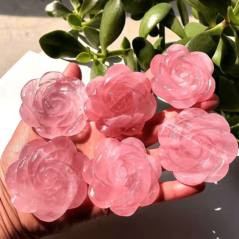 天然石 ローズクォーツ ピンク 花 フラワー ストーン インテリア 天然石 ローズクォーツ ピンク 花 フラワー ストーン インテリア