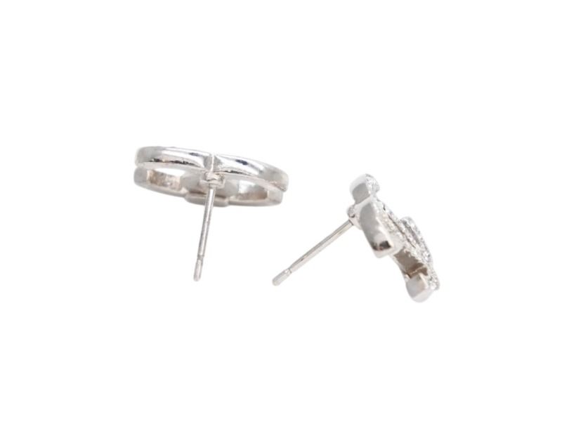 極美品 CHANEL シャネル CoCo Mark ココマーク ピアス シルバー