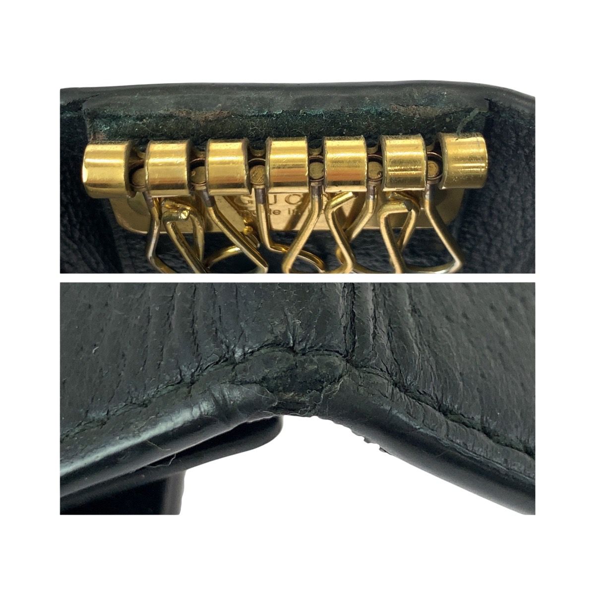 GUCCI グッチ ANIMARU BEE 6連キーケース ブラック 黒 ゴールド金具  