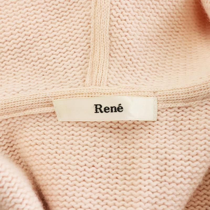 ルネ Rene ニットパーカー ジップアップ フリル アンゴラ混 カシミヤ混 シルク 絹 36 ピンク 6242080 /AN36 レディース ルネ Rene ニットパーカー ジップアップ フリル アンゴラ混