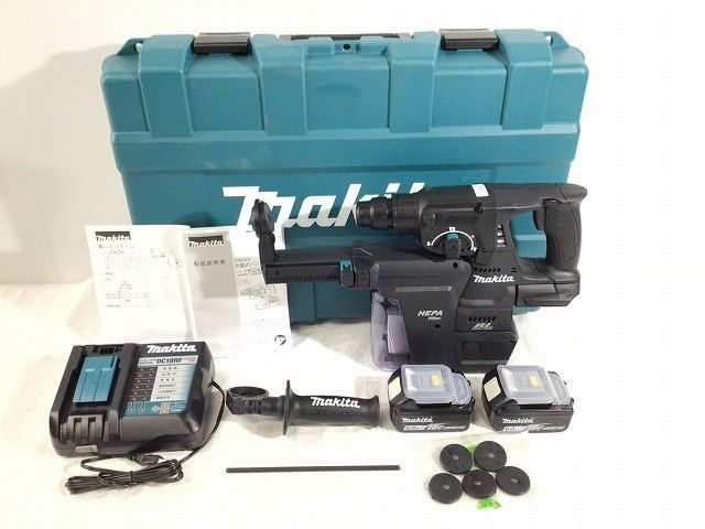 makita マキタ 18V 24mm 充電式ハンマドリル HR244DGXVB 黒 集じんシステム DX01 バッテリー2個 充電器 ケース付 115939115939 HRDEVELOPMENT_JP