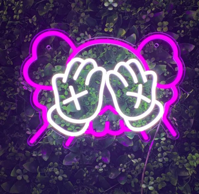 ネオンサイン韓国 (Kaws Neon Sign)ネオン看板 LED看板 ネオンサイン壁の装飾ネオンライトLedナイトサインUSBハンギングサインホームフロント、ストアショップ ホテル 喫茶店 パーティーエントランス