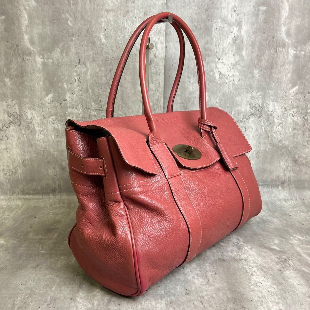☆良品☆マルベリー　ハンドバック　ベイズウォーター 一枚革　パドロック　茶 ☆良品☆マルベリー ハンドバック ベイズウォーター 一枚革