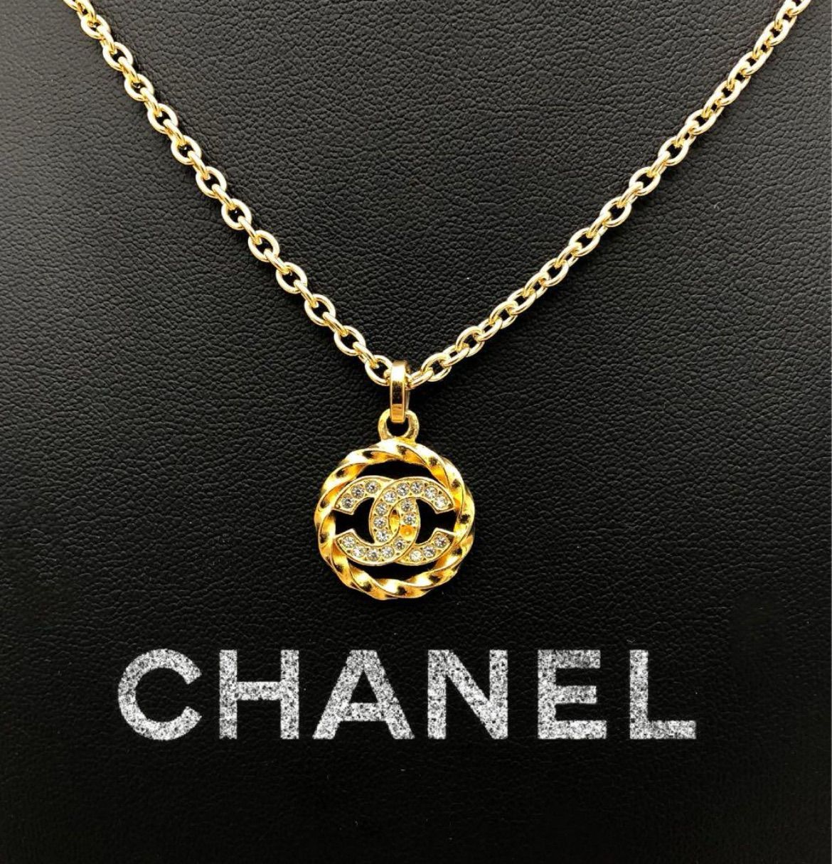 CHANEL シャネル ココマーク ラインストーン ネックレス ゴールド 石 ...