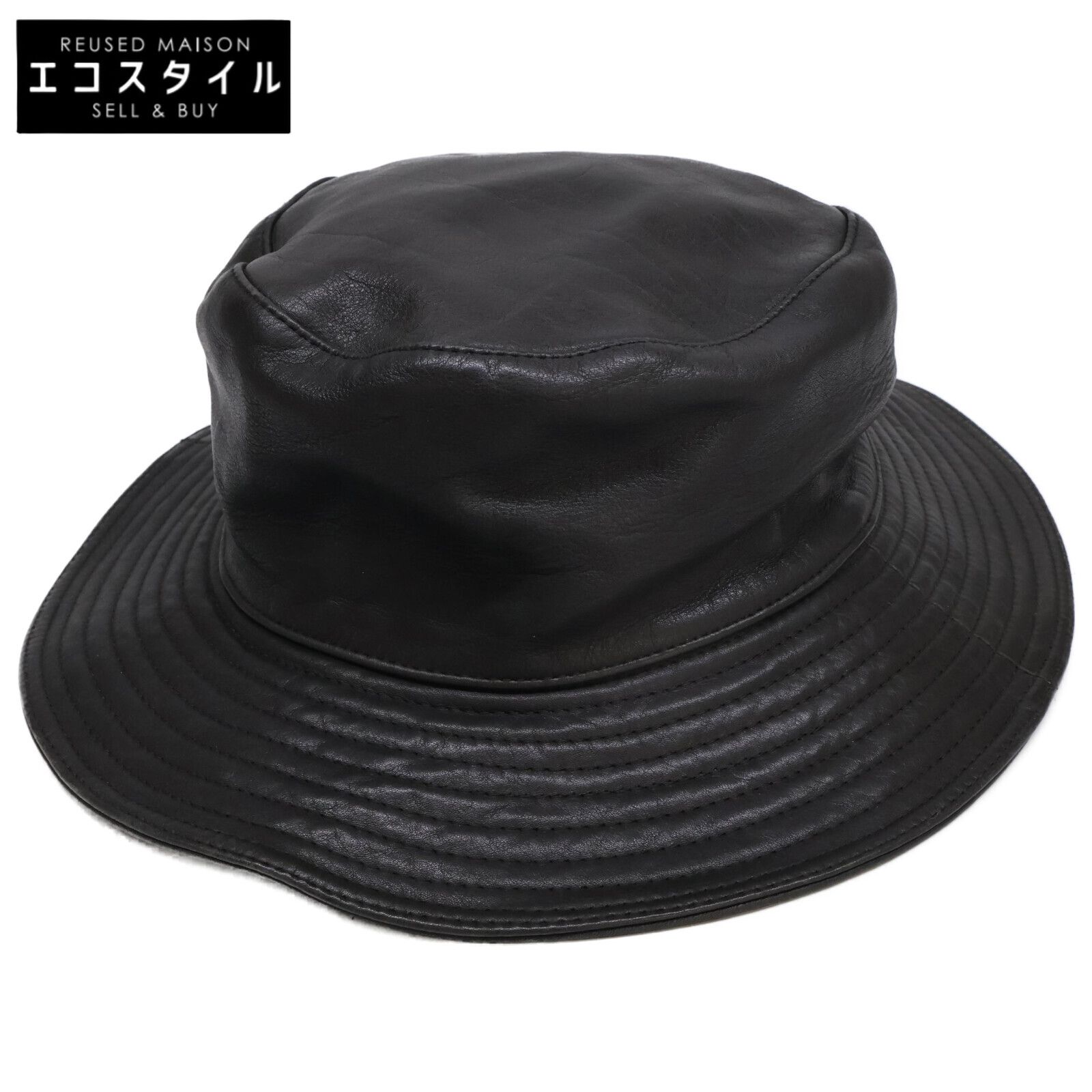 HERMES エルメス MOTSCH HERMES モッチエルメス レザー バケットハット