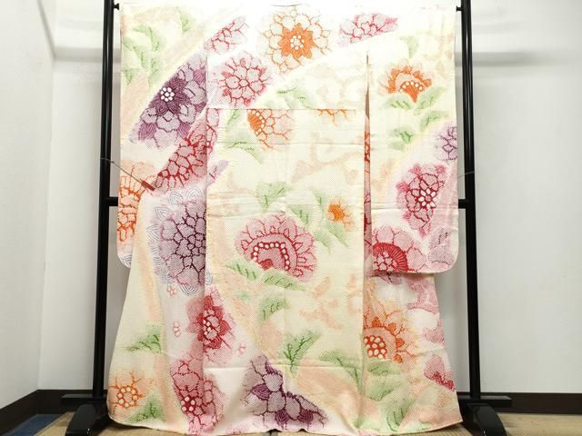 平和屋着物○名門 藤娘きぬたや・総絞り 振袖 舞花文 正絹