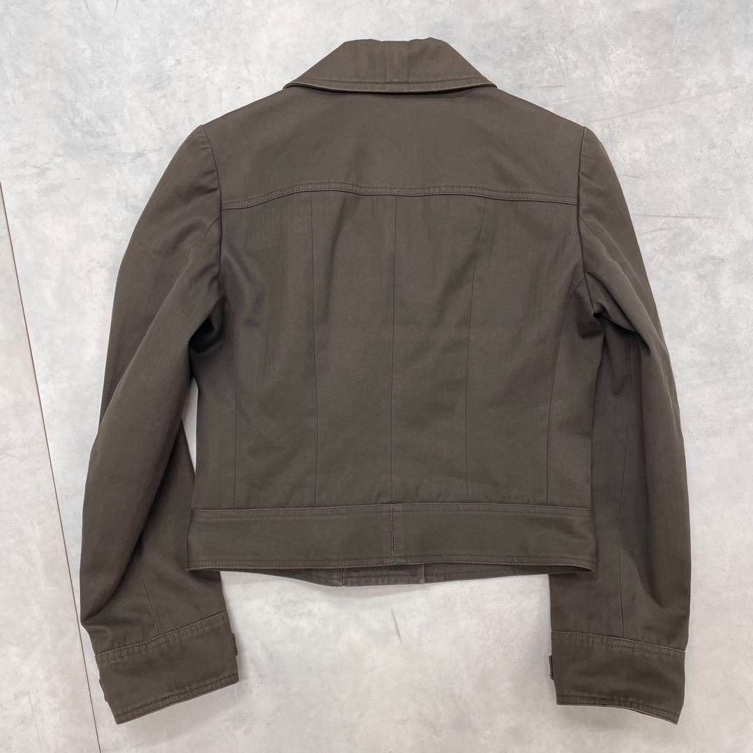 John Galliano ジョンガリアーノ クロップドジャケット ブルゾン ショート丈 ストラップ コットン ブラウン 38