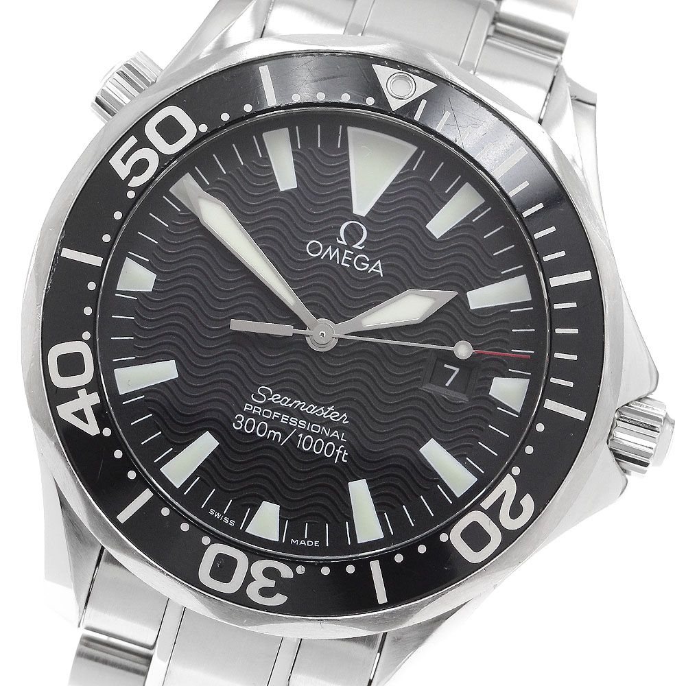 オメガ OMEGA 2264.50 シーマスター300 デイト クォーツ メンズ保証書付き_907829